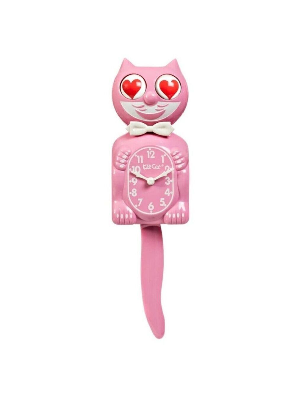 RETIRED PINK SATIN KIT-CAT CLOCK KAT KLOCK Heart Eyes Limited Edition